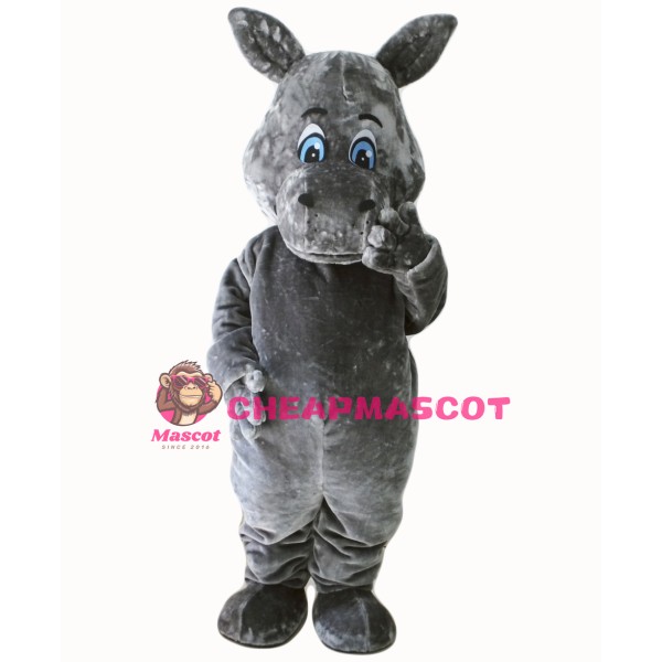 Grey Hippo Mascot Costumes