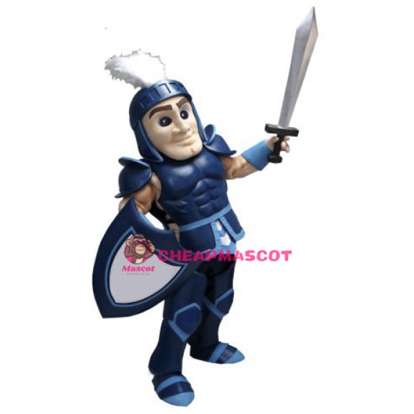 Blue Spartan Knights Mascot Costume