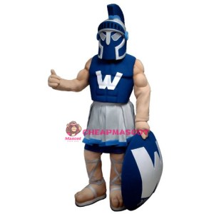 Blue Power Warrior Mascot Costume