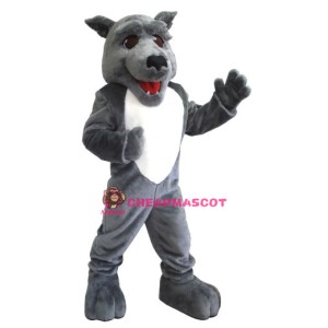 Cute Grey Wolf Mascot Costume