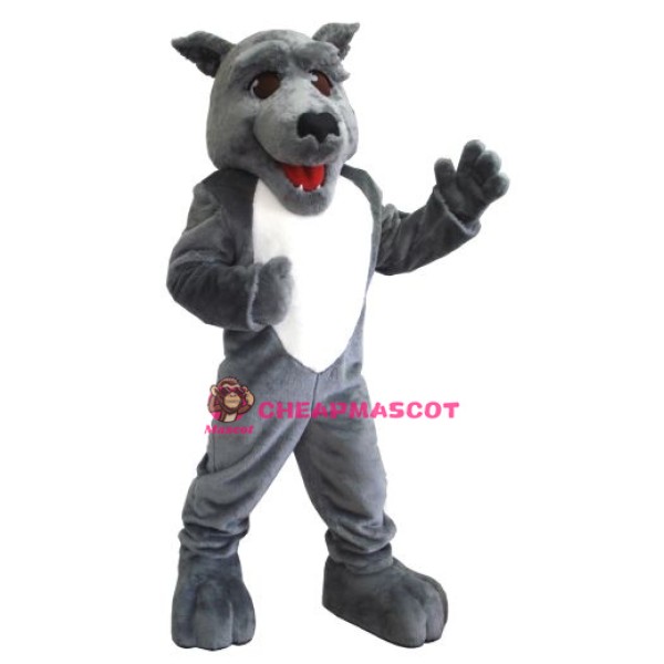Cute Grey Wolf Mascot Costume