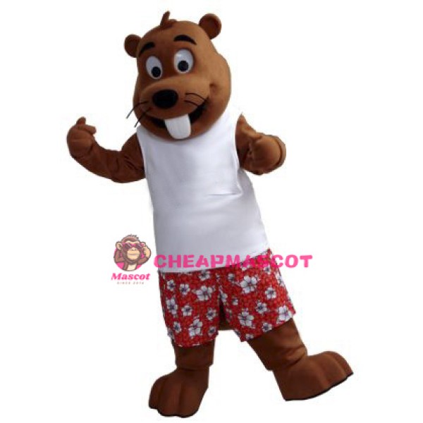 Happy Beaver Mascot Costume