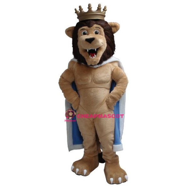 Power Muscular Lion Mascot Costume