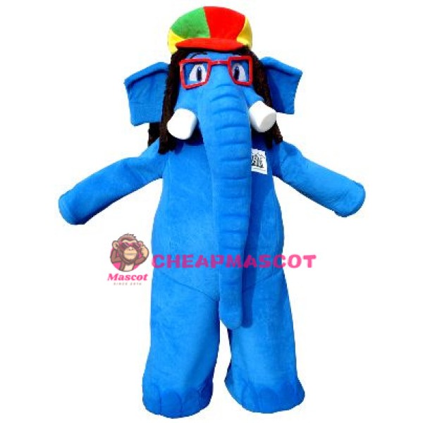Blue Elephant Mascot Costume