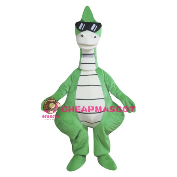 Cool Green Dinosaur Mascot Costume