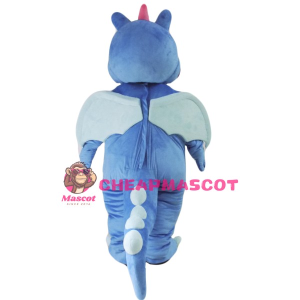 Cute Blue Dragon Mascot Costume