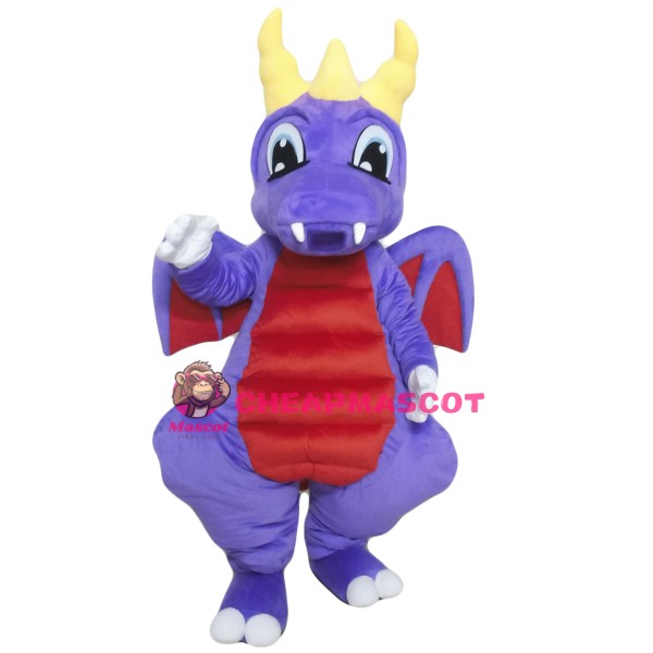 Purple Dragon Mascot Costume for Adults