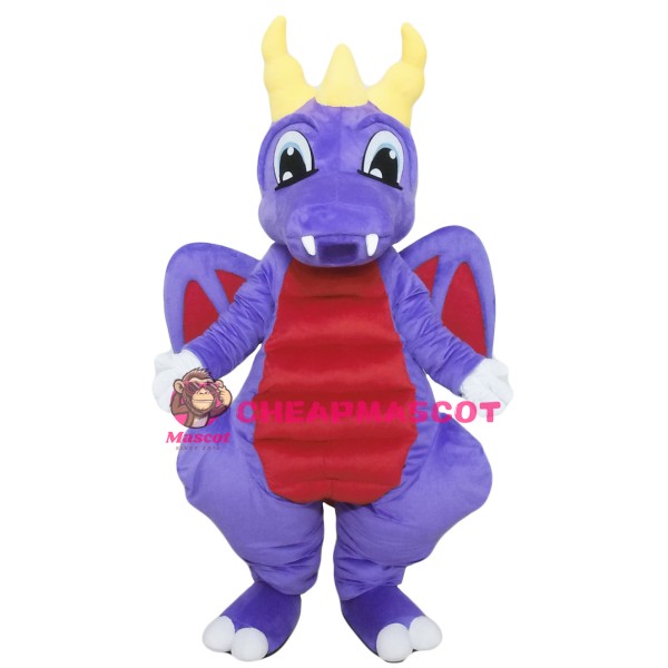 Purple Dragon Mascot Costume for Adults