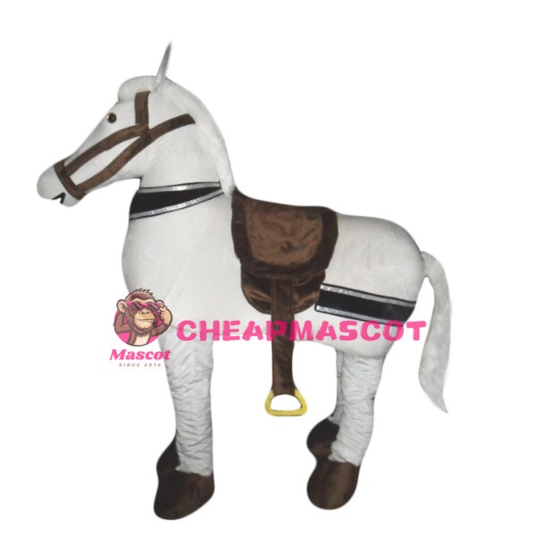 2 Person White Horse Mascot Costumes