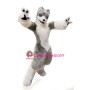 Cute White Grey Wolf Mascot Costume
