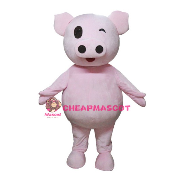 Cute Pink Pig Mascot Costume