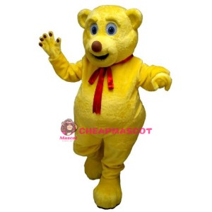 Cute Yellow Bear Mascot Costume