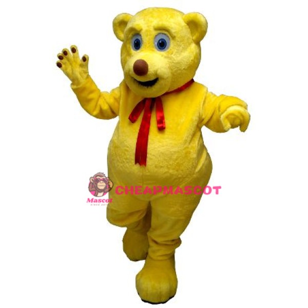 Cute Yellow Bear Mascot Costume