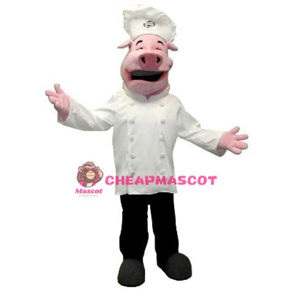 Cute Chef Pig Mascot Costume