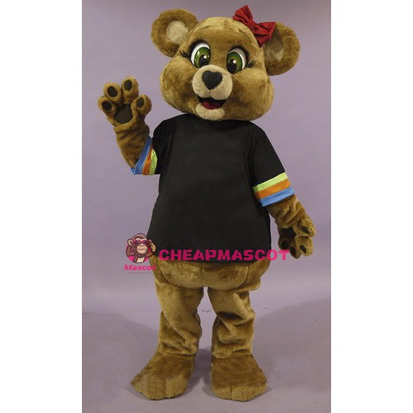 Cute Female Brown Bear Mascot Costume