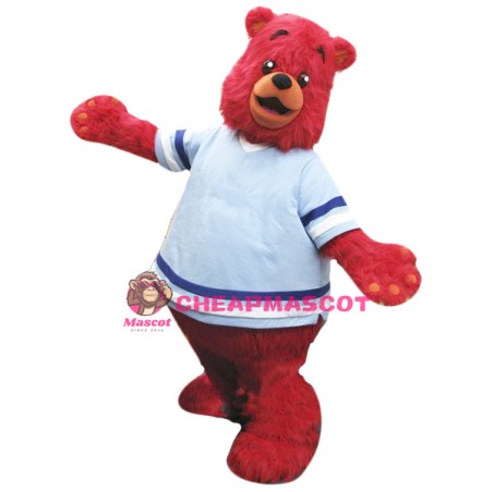 Cute Red Bear Mascot Costume