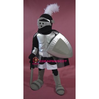 Silver Knight Mascot Costume
