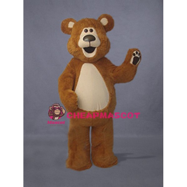 Happy Brown Bear Mascot Costume