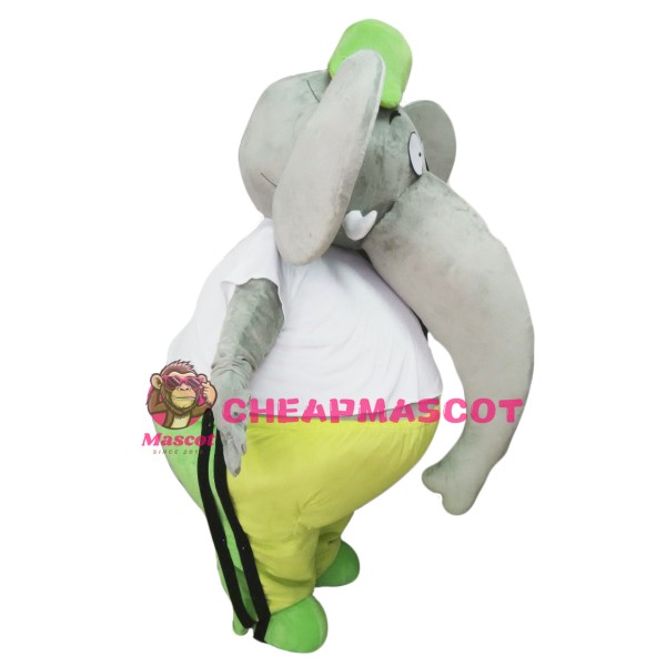 Big Fat Grey Elephant Mascot Costume