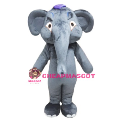 Grey Adult Elephant Mascot Costume