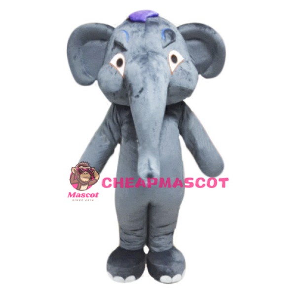 Grey Adult Elephant Mascot Costume