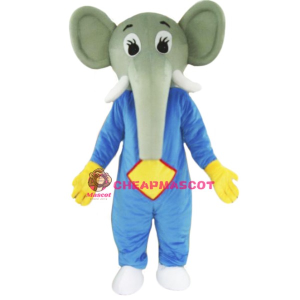 Blue Body Elephant Mascot Costume