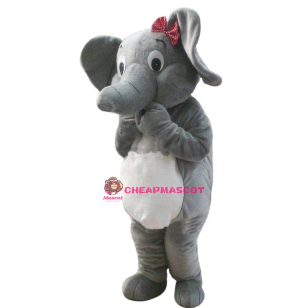 Female Grey Elephant Mascot Costume