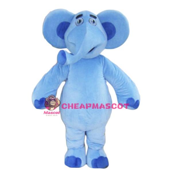 Blue Elephant Mascot Costume For Adults