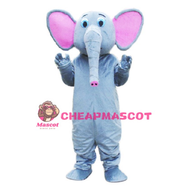 Grey Pink Elephant Mascot Costume