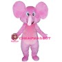 Happy Pink Elephant Mascot Costume