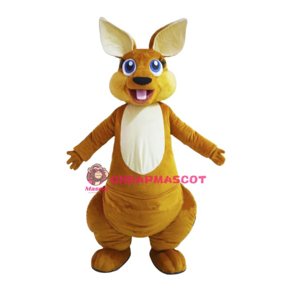 Happy Adult Kangaroo Mascot Costume
