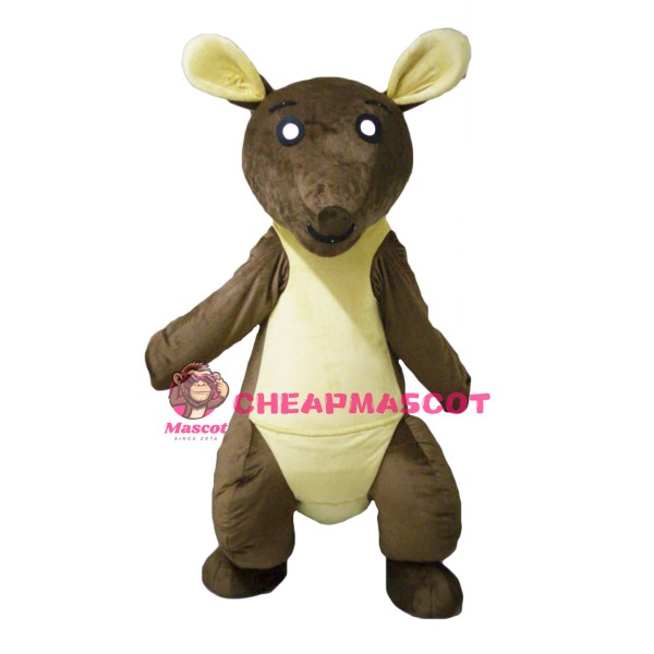 Brown & Yellow Kangaroo Mascot Costume