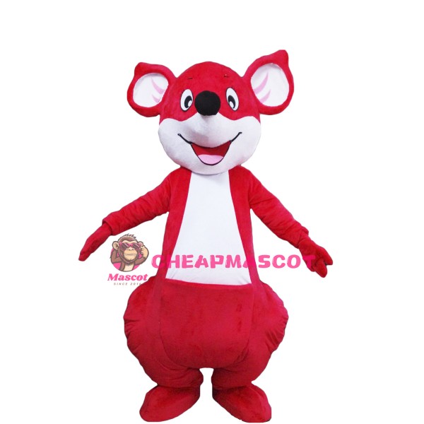 Red Happy Kangaroo Mascot Costume