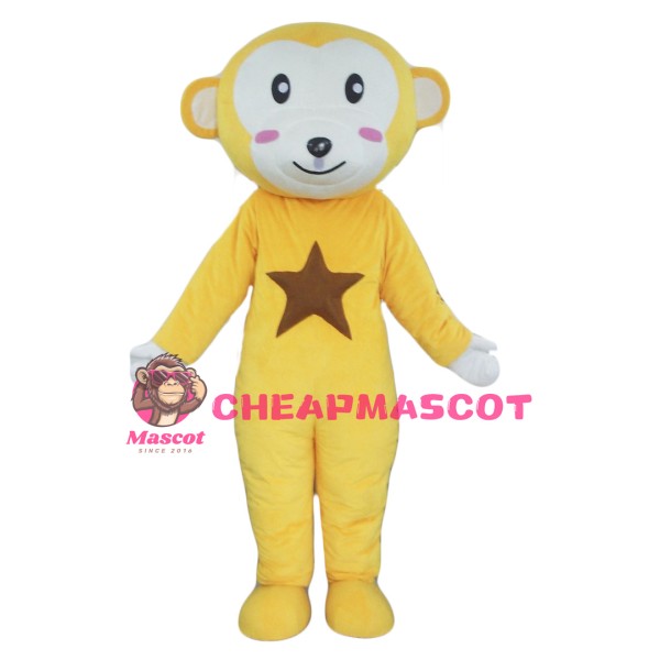 Yellow White Monkey Mascot Costume