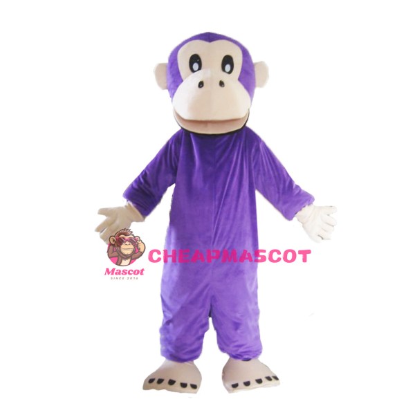 Adult Purple Gorilla Mascot Costume