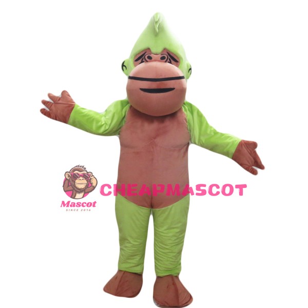Green and Brown Chimpanzee Mascot Costume