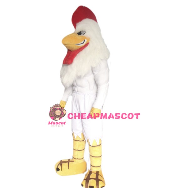 Power White Rooster Mascot Costume