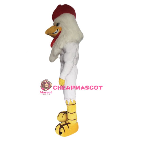 Power White Rooster Mascot Costume