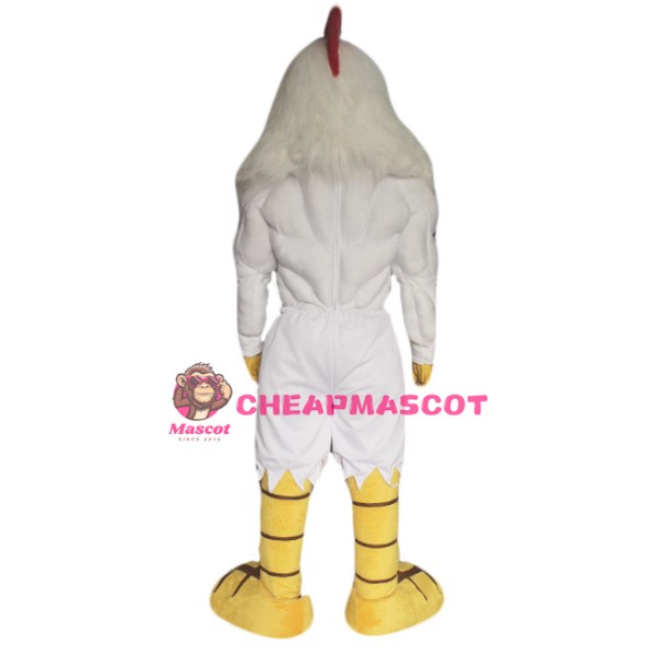 Power White Rooster Mascot Costume