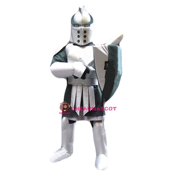 Silver Green Spartan Titan Trojan Mascot Costume
