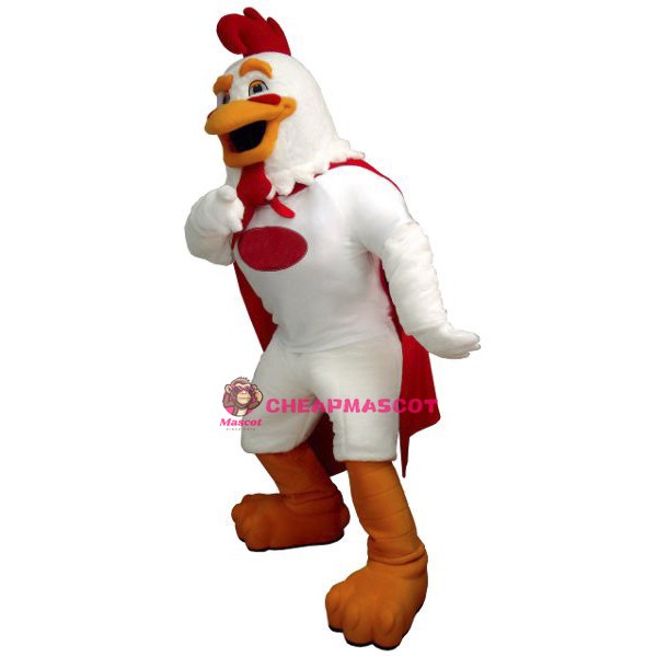 White Rooster Mascot Costume