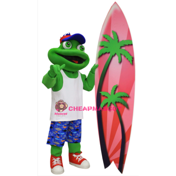 Surfer Frog Mascot Costume