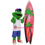 Surfer Frog Mascot Costume
