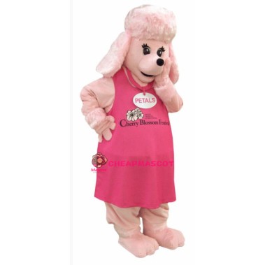 Pink Dog Mascot Costume
