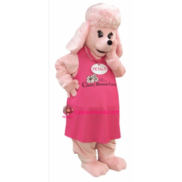 Pink Dog Mascot Costume