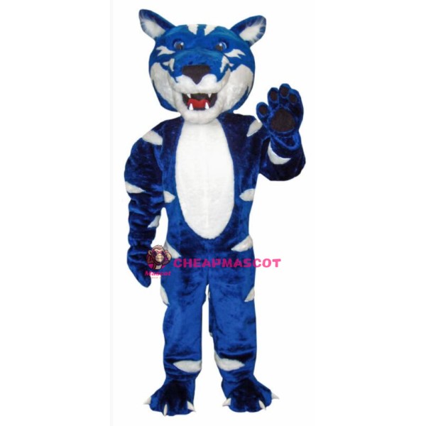 Blue& White Wild Cat Mascot Costume