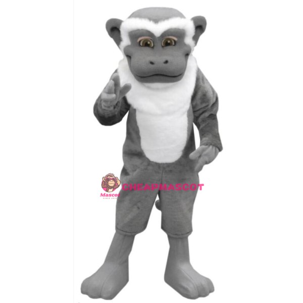 Grey White Monkey Mascot Costume