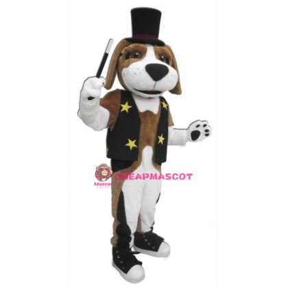 Brown White Dog Mascot Costume