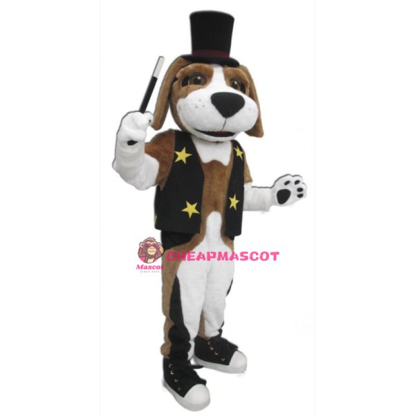 Brown White Dog Mascot Costume