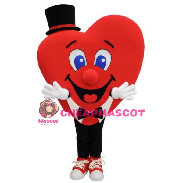 Health Heart With Top Hat Mascot Costume